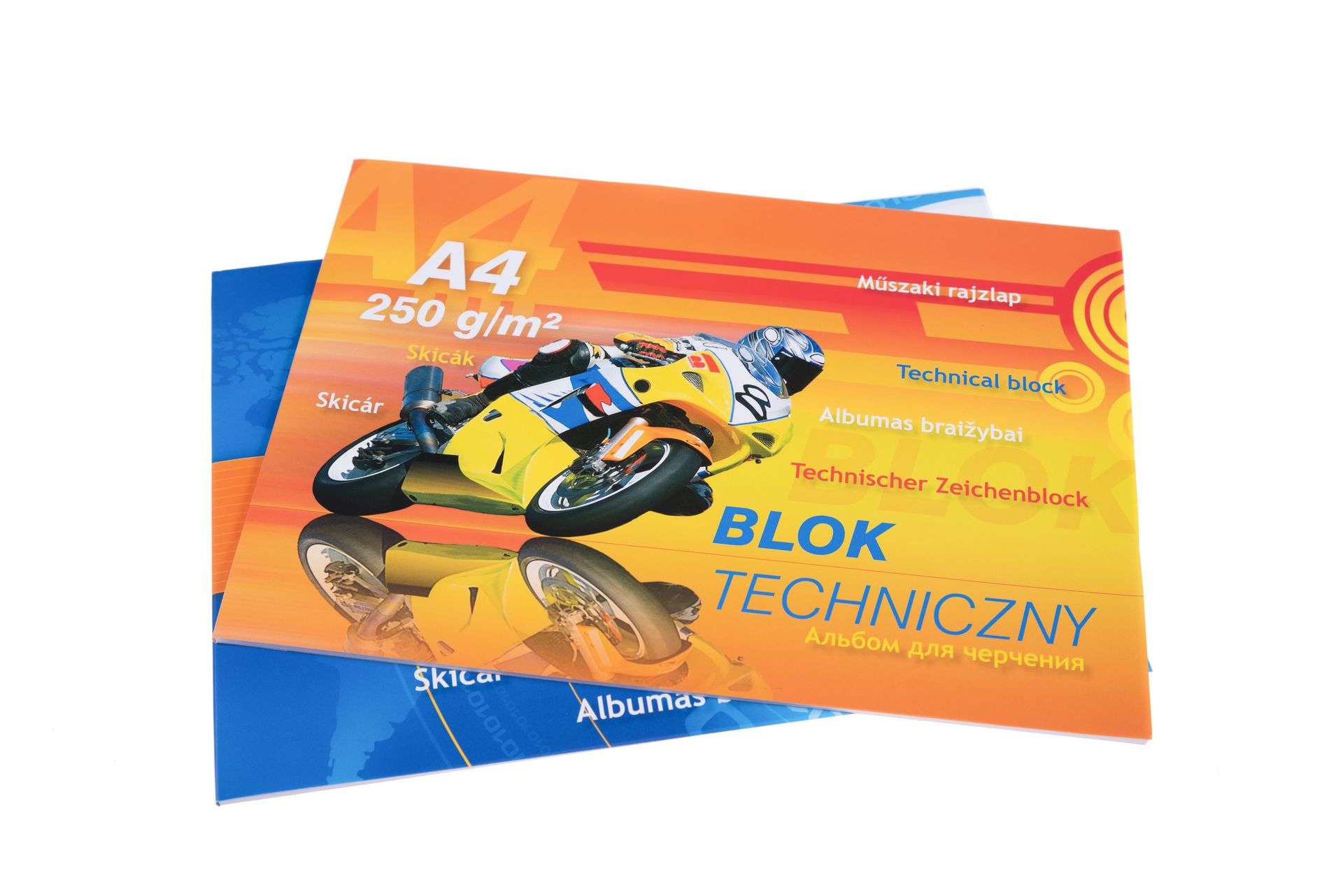Blok techniczny A4 10k. biały 250g. Kreska